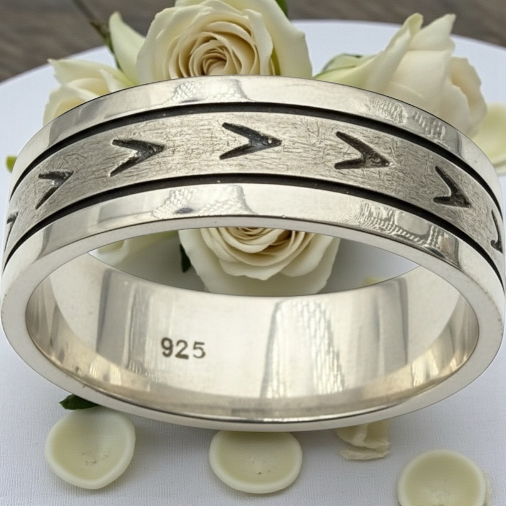 Sterling Silver 11.5 Statement or engagement ring 5.2 wide millimeters 20.21 G - Picture 2 of 5